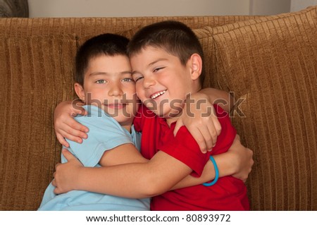Happy brothers or friend