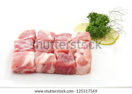 Diced raw from pork