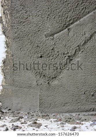 Fresh concrete on construction site