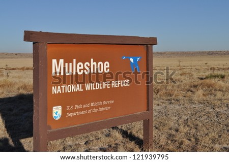 Muleshoe National Wildlife Refuge sign, Texas