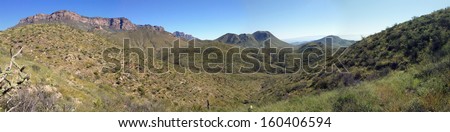 Dodson Trail and the Chisos in Big Bend National Park, Texas