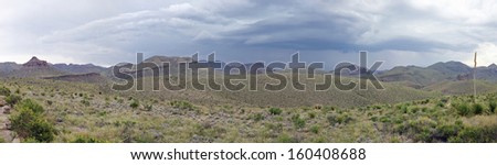 View across desert in Big Bend National Park, Texas