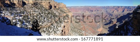 View from Bright Angel Trail in Grand Canyon National Park in Arizona