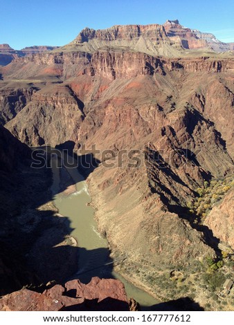 Bright Angel Creek and Colorado River in Grand Canyon National Park in Arizona