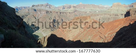 South Kaibab Trail below tip off in Grand Canyon National Park in Arizona