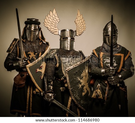 Three medieval knights