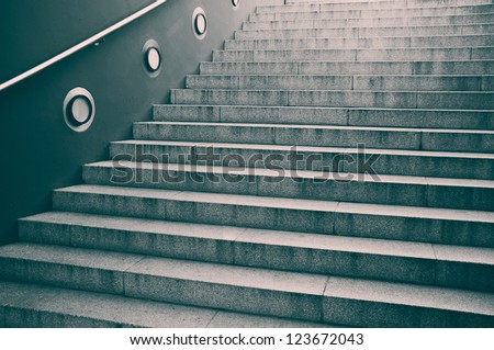 Empty staircase with concrete steps