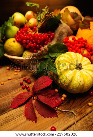 Thanksgiving day autumnal still life