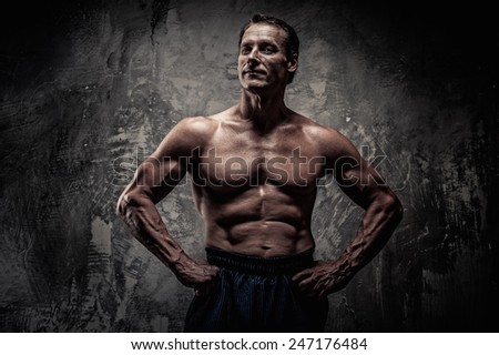 Middle-aged man with muscular body