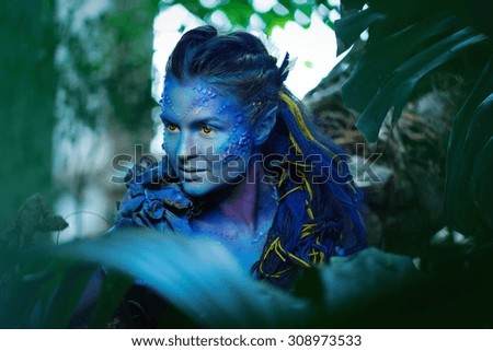 Avatar woman in a magical forest