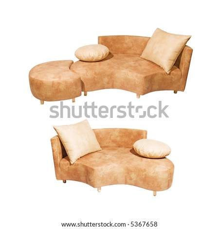 Sofa set isolated on white background
