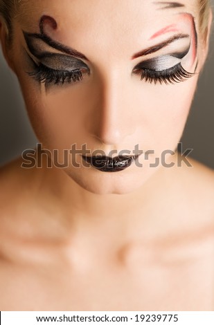 stock photo Creative fashion makeup