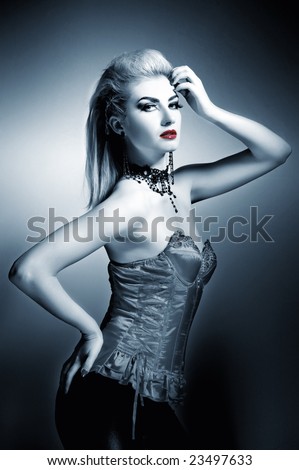 stock photo : Sexy gothic woman with creative hairstyle
