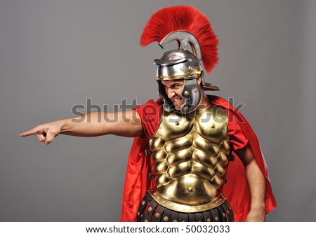 Angry legionary soldier