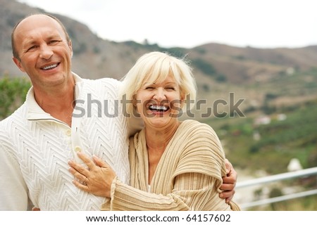 Middle-aged couple outdoors