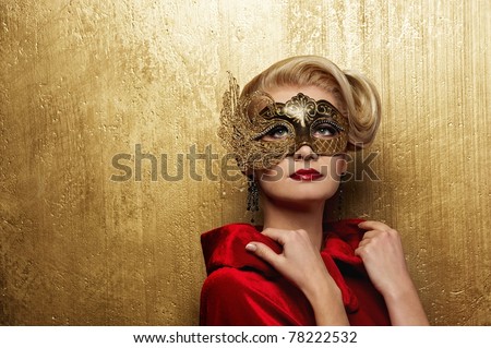 Beautiful lady in carnival mask