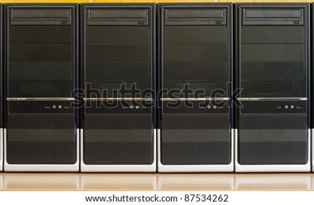black computer case without any trade mark very clean ideal for web and print usage/ Black computer case