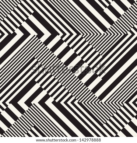 Abstract Striped Textured Geometric Seamless Pattern. Vector.