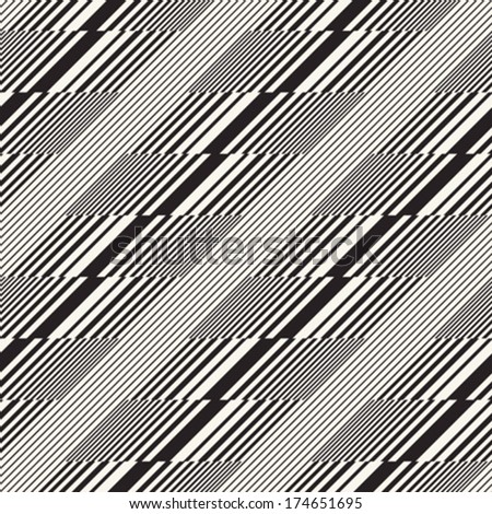 Abstract broken striped textured geometric seamless pattern. Vector.