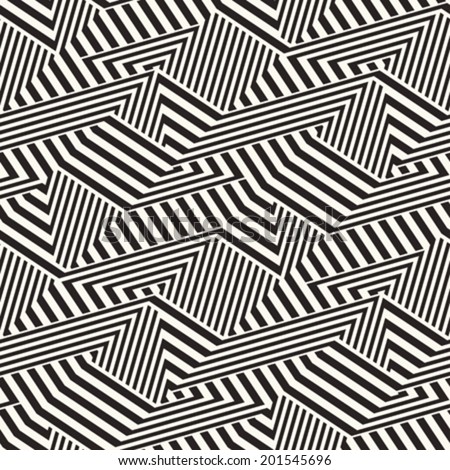 Abstract broken striped textured geometric seamless pattern. Vector.