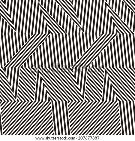 Abstract striped textured zigzag seamless pattern.