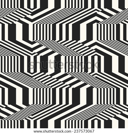 Abstract twisted striped textured geometric background. Seamless pattern.