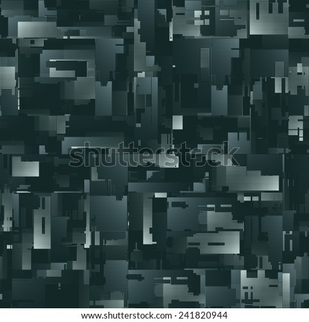 Abstract urban motif dot half toned block background. Seamless pattern.