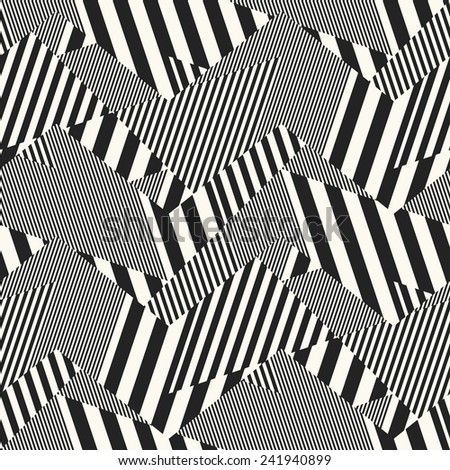 Abstract broken striped patch seamless pattern.