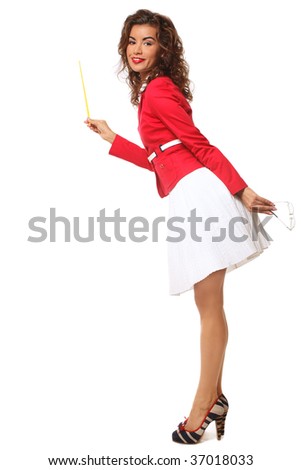 stock photo Beautiful slim girl in stylish clothes and shoes with 