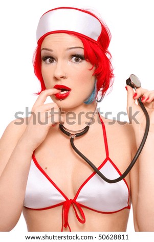 by a hot woman nurse