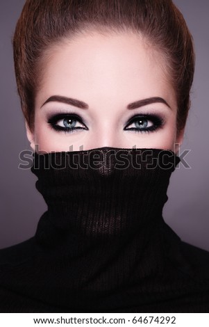 trendy makeup. woman with trendy make-up