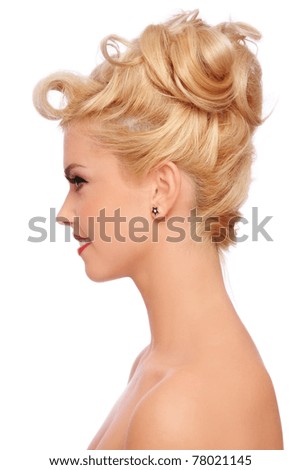 Lifestyle - Pagina 4 Stock-photo-profile-portrait-of-young-beautiful-sexy-blonde-with-stylish-hairdo-on-white-background-78021145