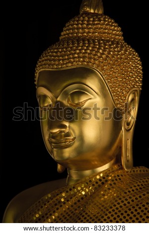 Face Buddha image Thailand, Face Buddha image in Thai temple, Singhburi province, Thailand