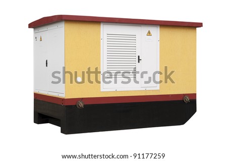 transformer substation on a white background