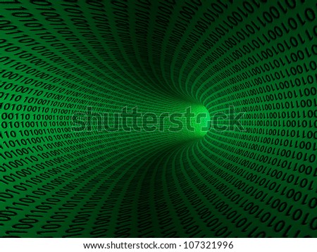 Binary code zeros and ones creating background in green