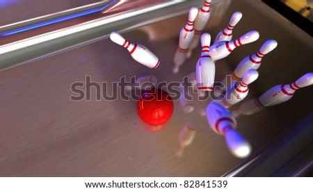 Good hit on bowling lane