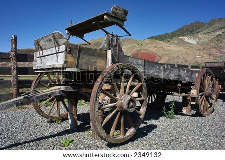 An old wagon from the Oregon Trail