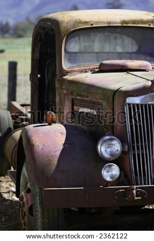 stock photo A rusty old pickup truck
