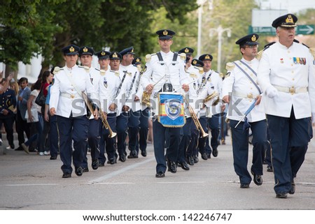 SEVASTOPOL, UKRAINE - JUNE 14. Greek military orchestra on 