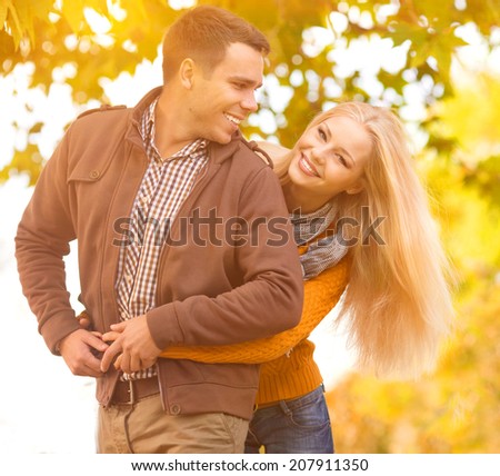 young couple in the  park