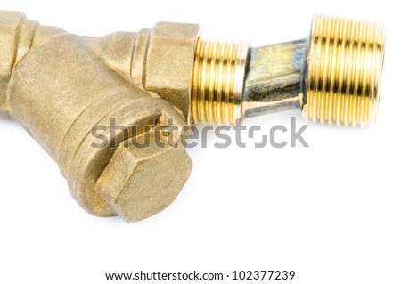 Fittings for water pipes. Photo close-up isolated on white background