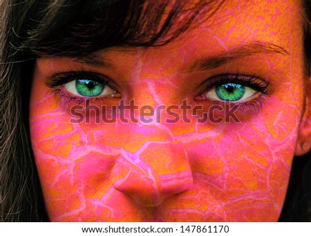 Abstract, colored face