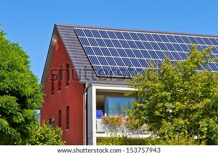 Solar Roof On A Modern House