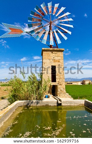 Historic wind mill on mallorca for water delivery
