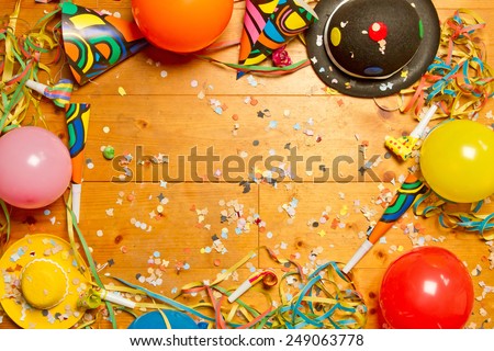 Happy party background on wood