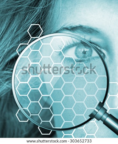 Skin folds under a magnifier glass