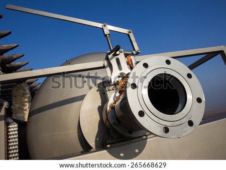 Modern aluminum barrels for wine in wine factory