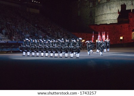 The outstanding Swiss Top Secret Drum Corps recorded at the Edinburgh Military Tattoo in August 2009. Check 2006: www.youtube.com .