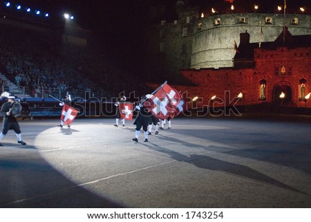 stock photo : Top Secret Drum Corps of Switzerland at Edinburgh Military Tattoo 2006