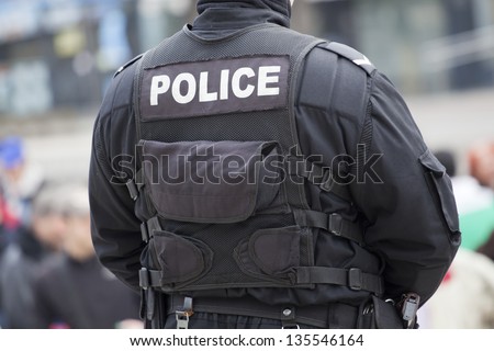 detail of a police officer